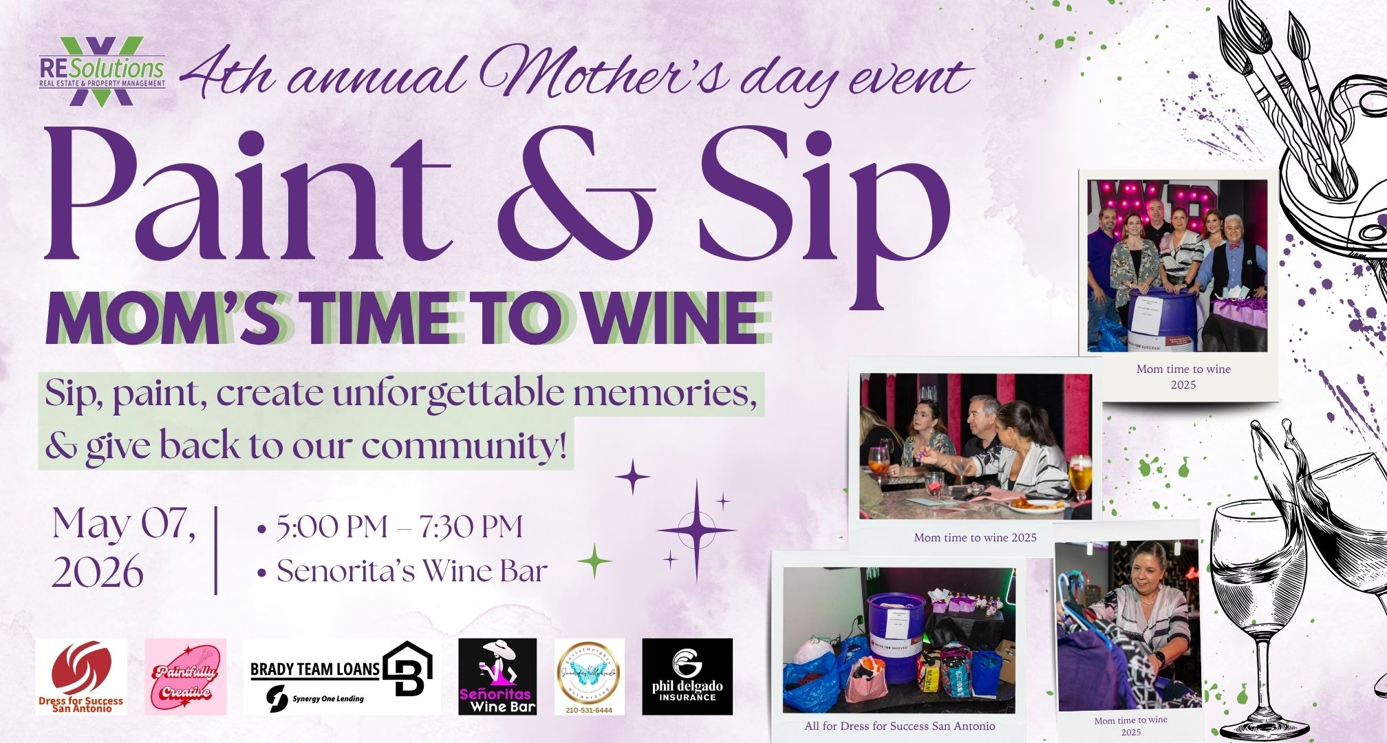 Mom’s Time to Wine: Paint and Sip